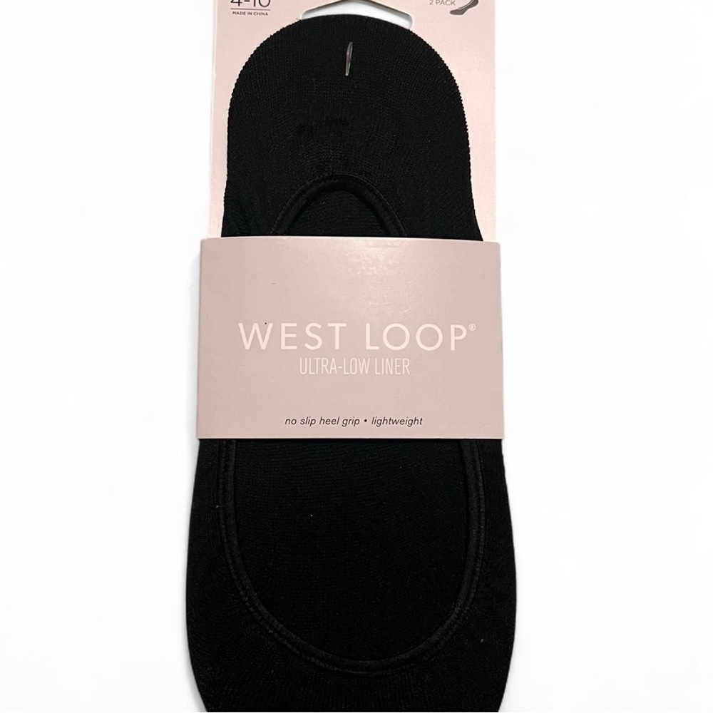 West Loop Black Ultra-Low Liner Socks, black